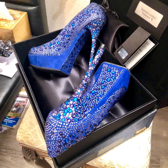 Gianmarco Lorenzi blue crystal heels 38 - Picture 12 of 16